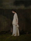 Mutedance 25 Autumn/Winter Flower Dye Silk Round Neck Layered Long Sleeve Dress MD-MD25FW84-nude